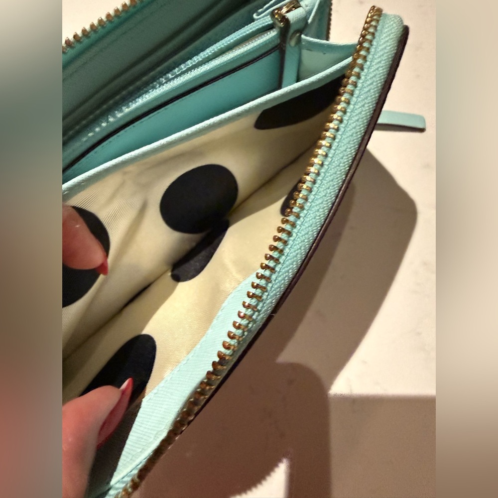 Sold! Kate Spade Eggshell Blue Zip Wallet - Picture 7 of 10